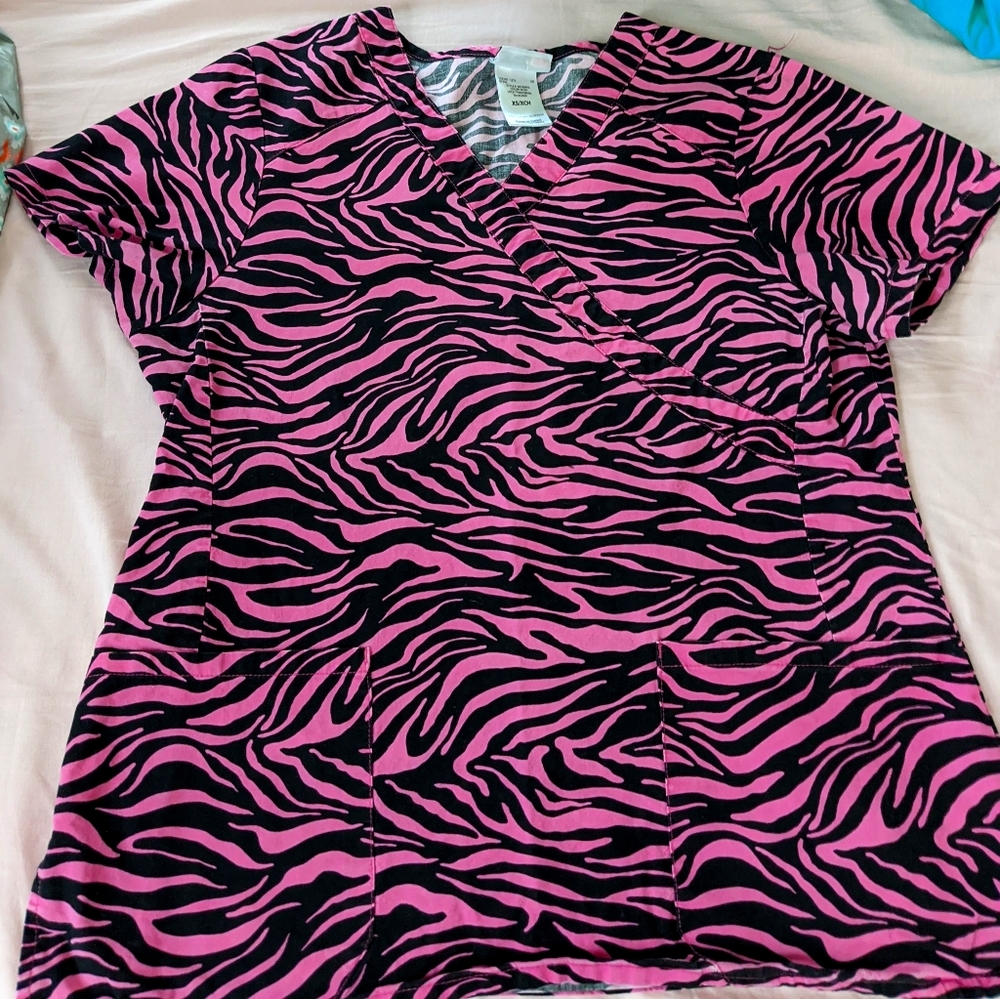 Zebra Scrub top